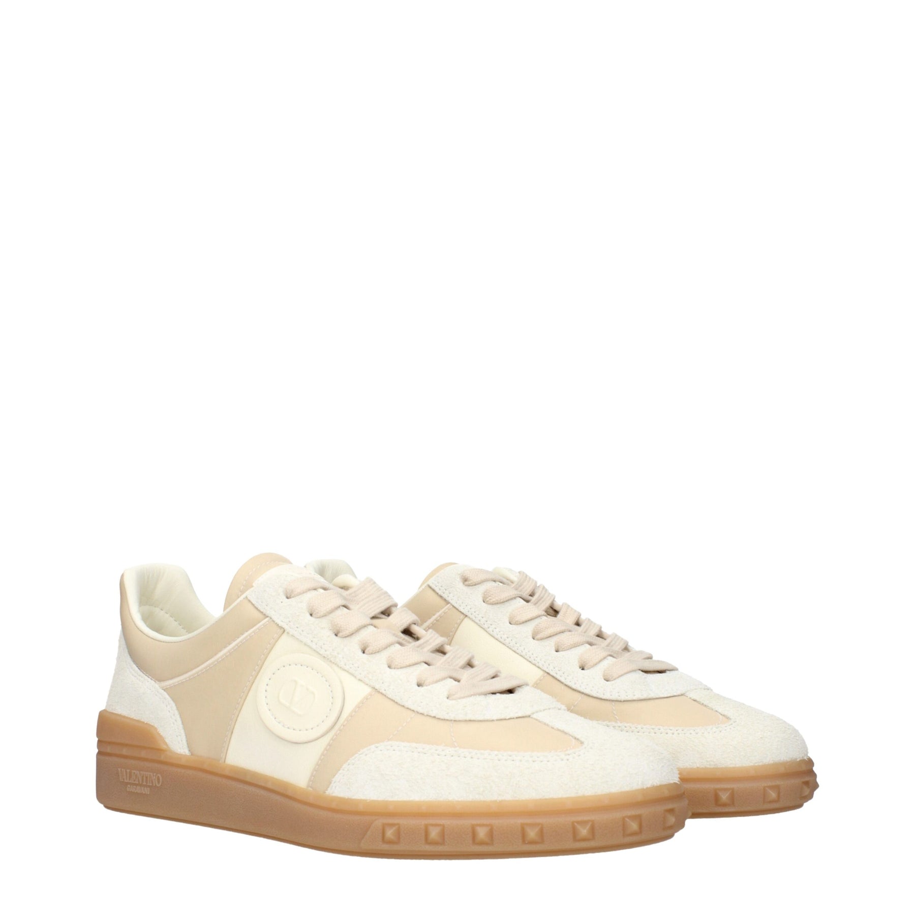Valentino Garavani Beige Fabric Low Top Sneakers | Regal Royce