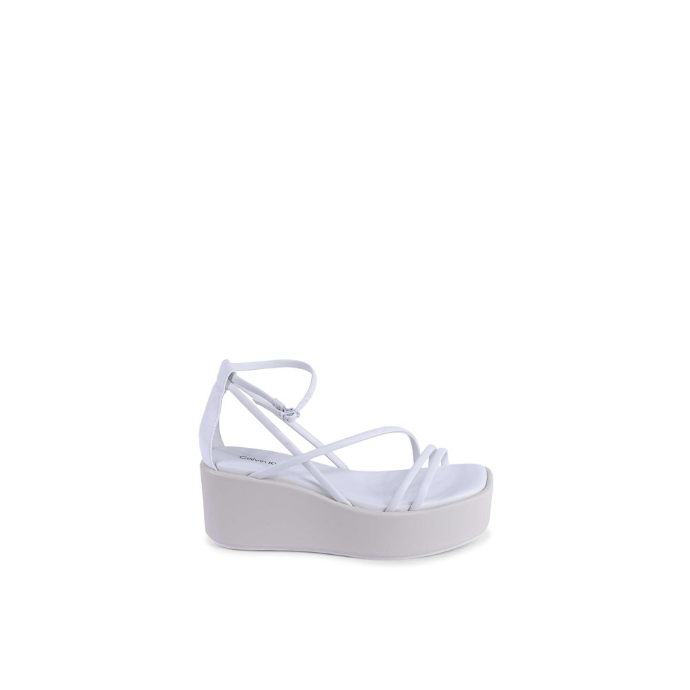 Calvin Klein White Leather Platform Sandals | Regal Royce