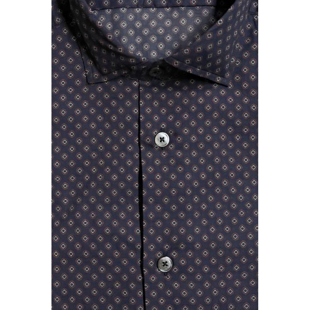 Bagutta Blue Cotton Men's Slim Fit Shirt | Regal Royce