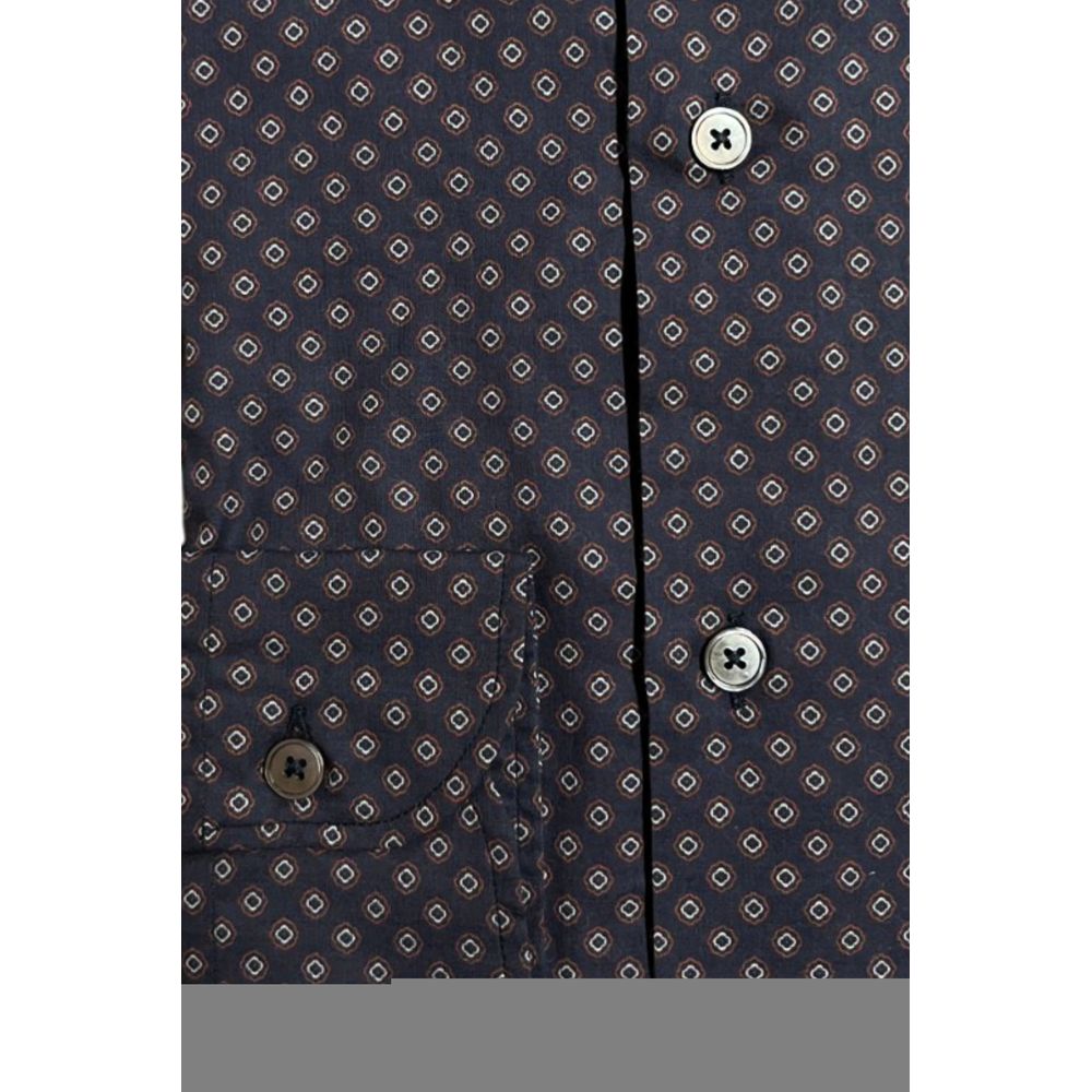 Bagutta Blue Cotton Men's Slim Fit Shirt | Regal Royce