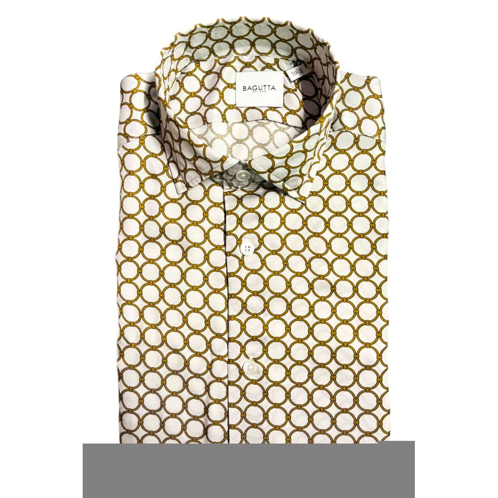 Bagutta White Viscose Men Shirt | Regal Royce