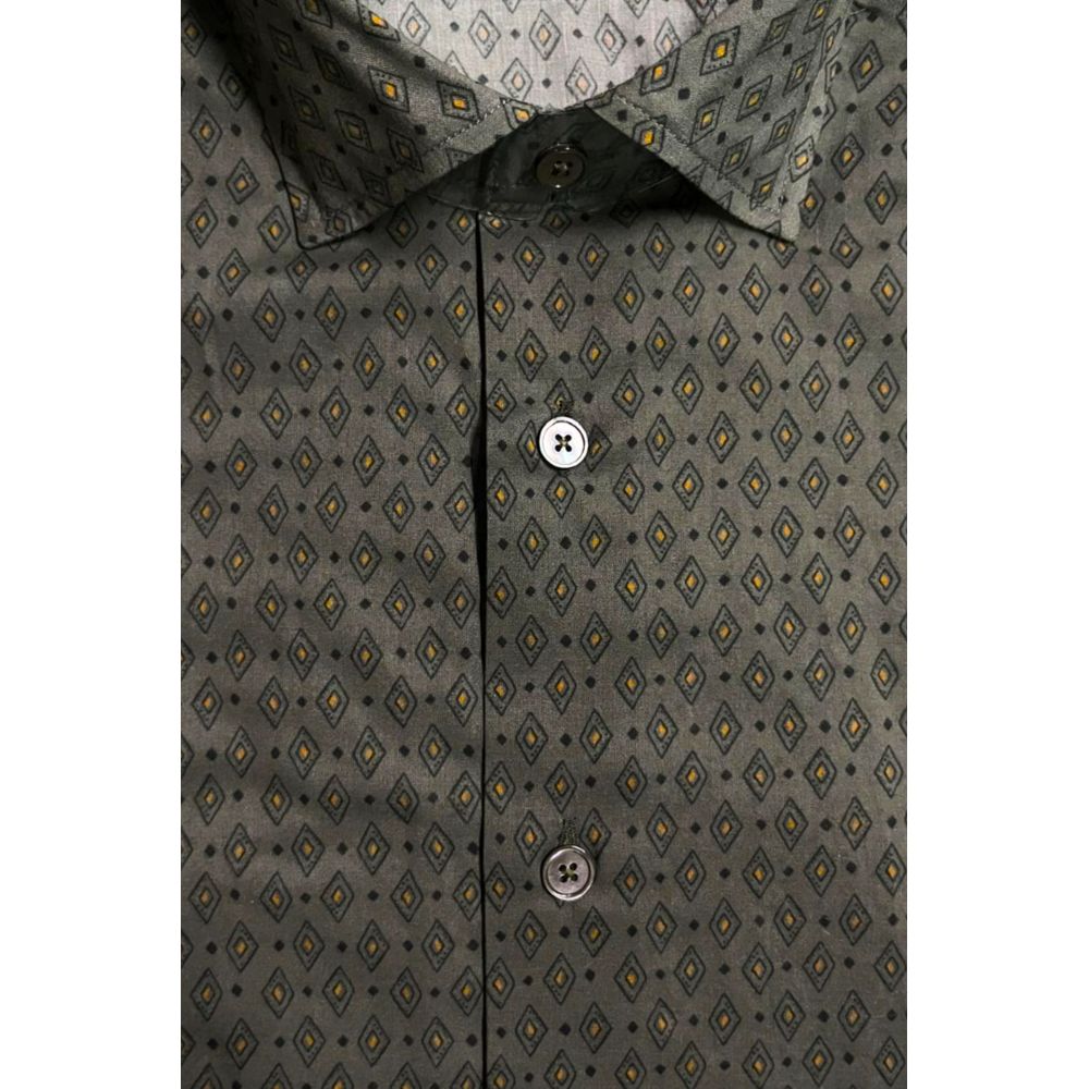 Bagutta Green Cotton Men's Slim Shirt | Regal Royce