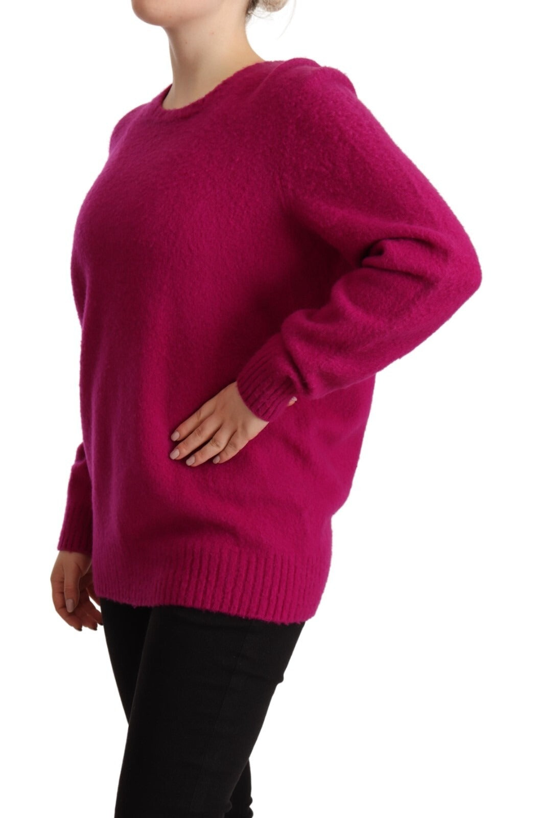 Drumohr Dark Pink Long Sleeves Round Neck Pullover Sweater | Regal Royce