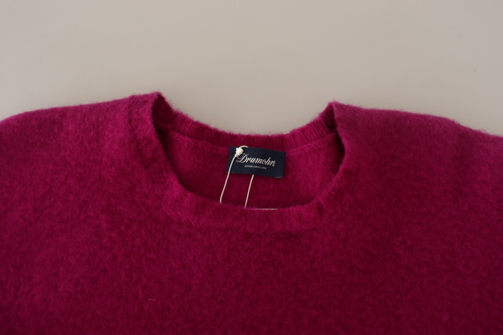 Drumohr Dark Pink Long Sleeves Round Neck Pullover Sweater | Regal Royce