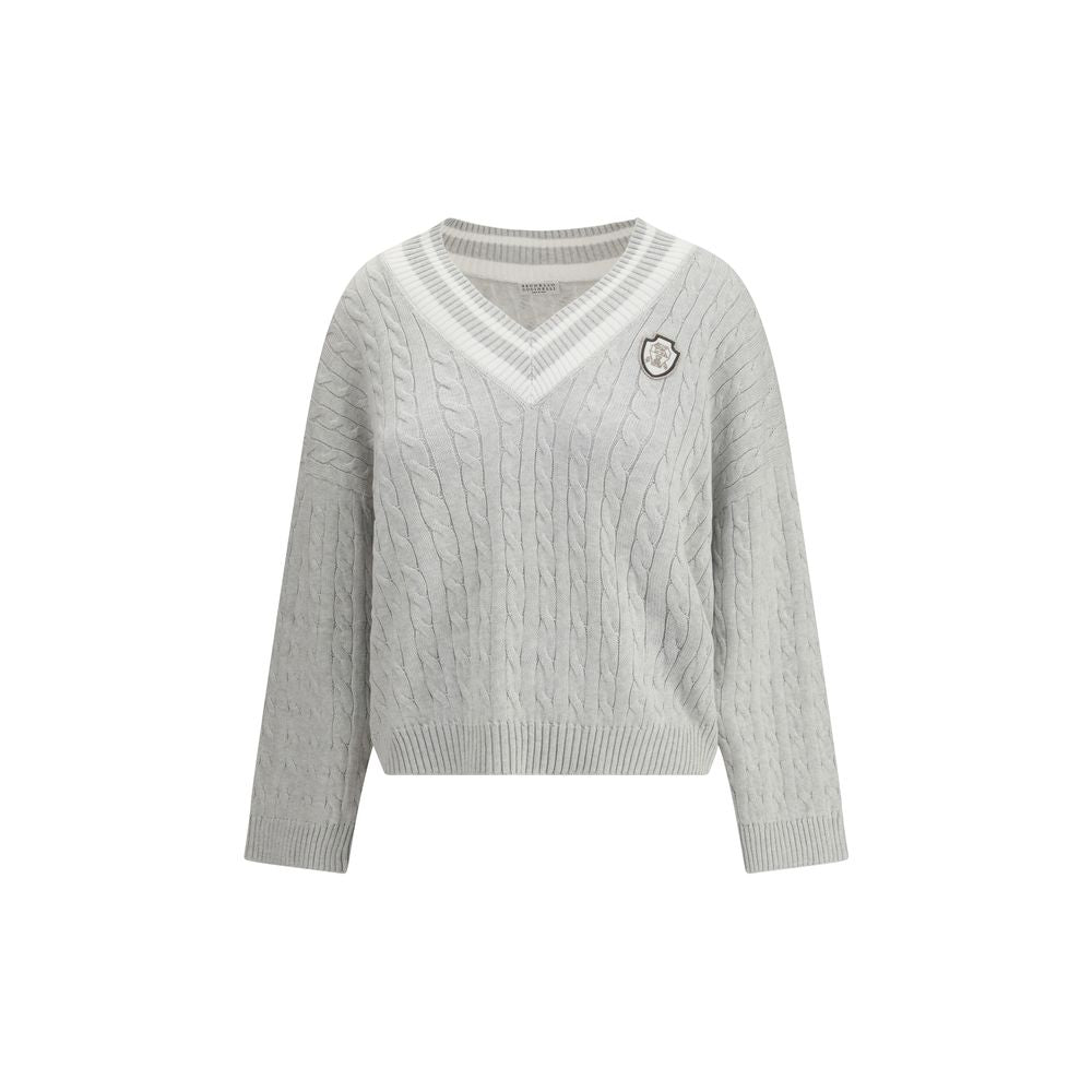 Brunello Cucinelli White Cotton Sweatshirt | Regal Royce