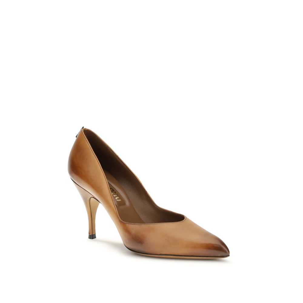 Miu Miu Beige Calf Leather Bos Taurus High Heel Pumps | Regal Royce