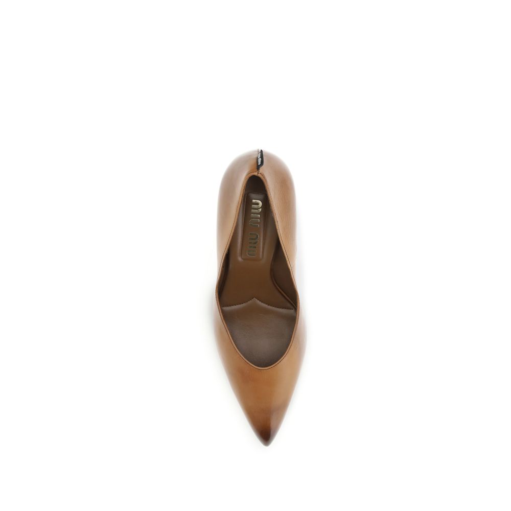 Miu Miu Beige Calf Leather Bos Taurus High Heel Pumps | Regal Royce