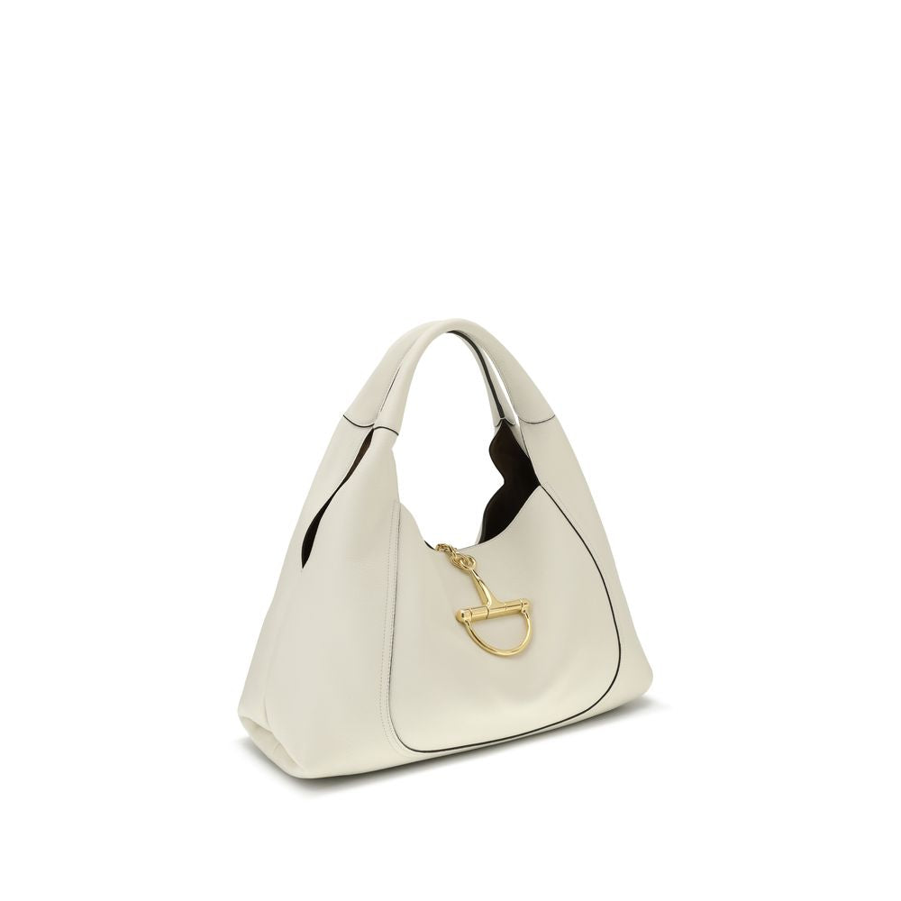 Gucci White Calf Leather Bos Taurus Shoulder Bag