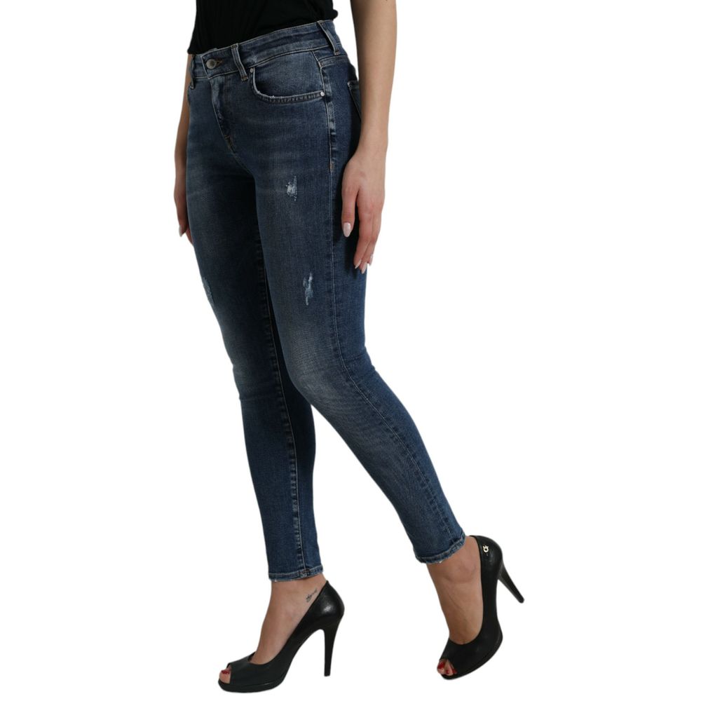 Dolce & Gabbana Blue Cotton Skinny Jeans | Regal Royce