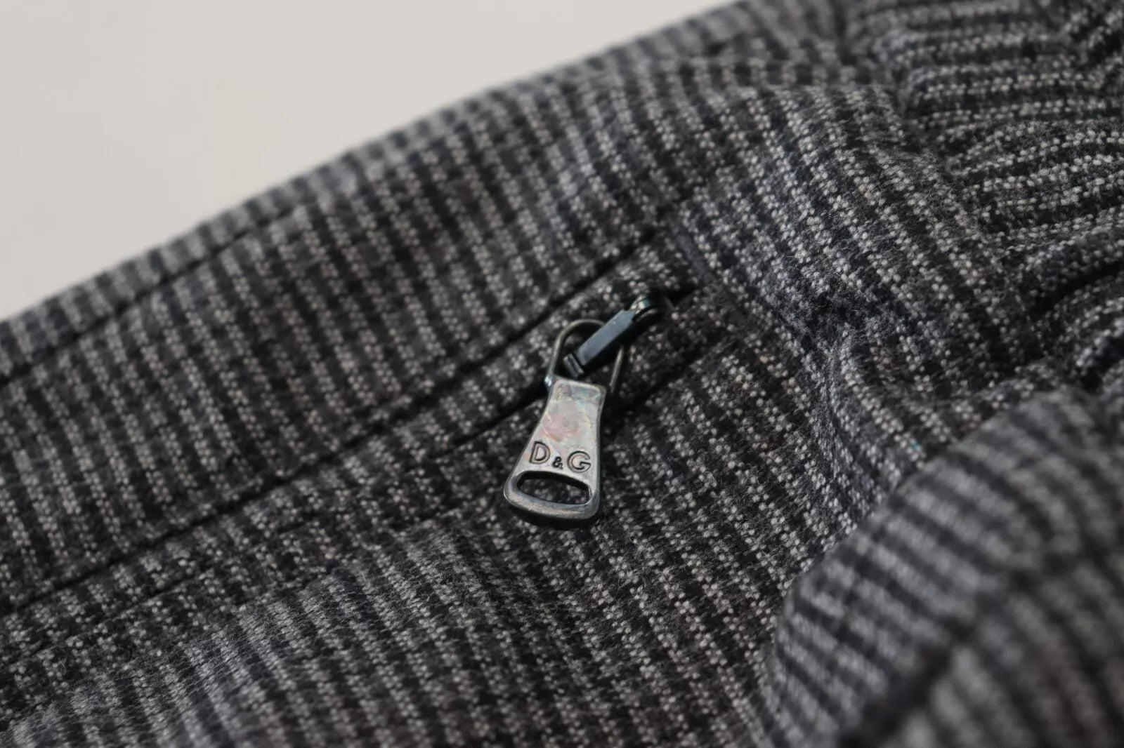 Dolce & Gabbana Gray Striped Wool Skinny Trouser Pants | Regal Royce
