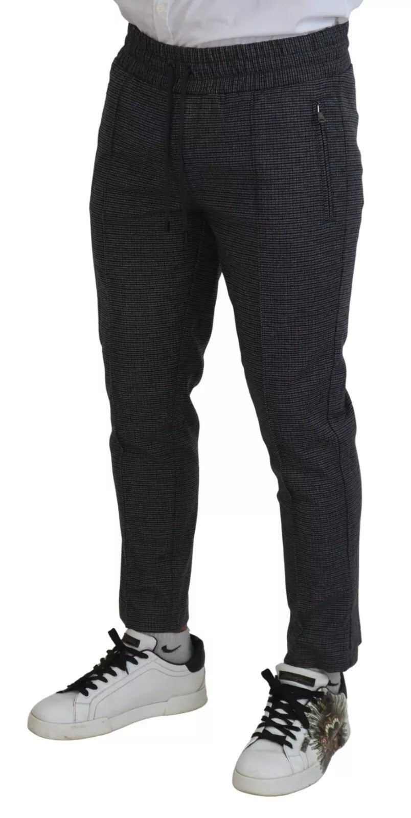 Dolce & Gabbana Gray Striped Wool Skinny Trouser Pants | Regal Royce