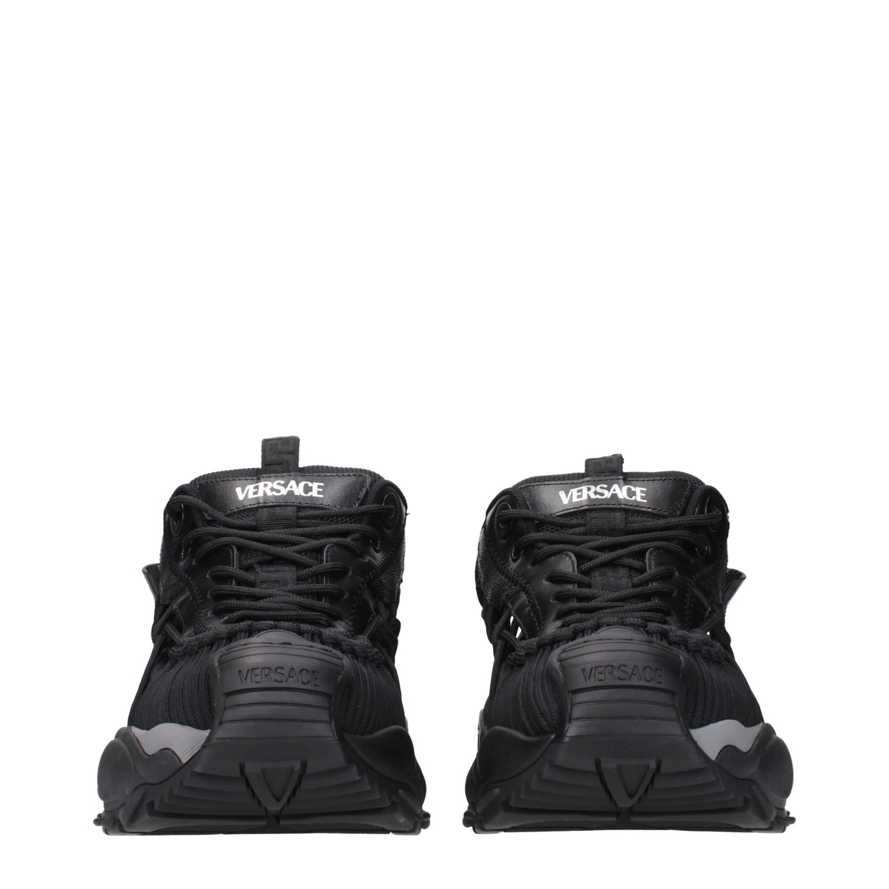 Versace Black Leather Athletic Sneakers | Regal Royce