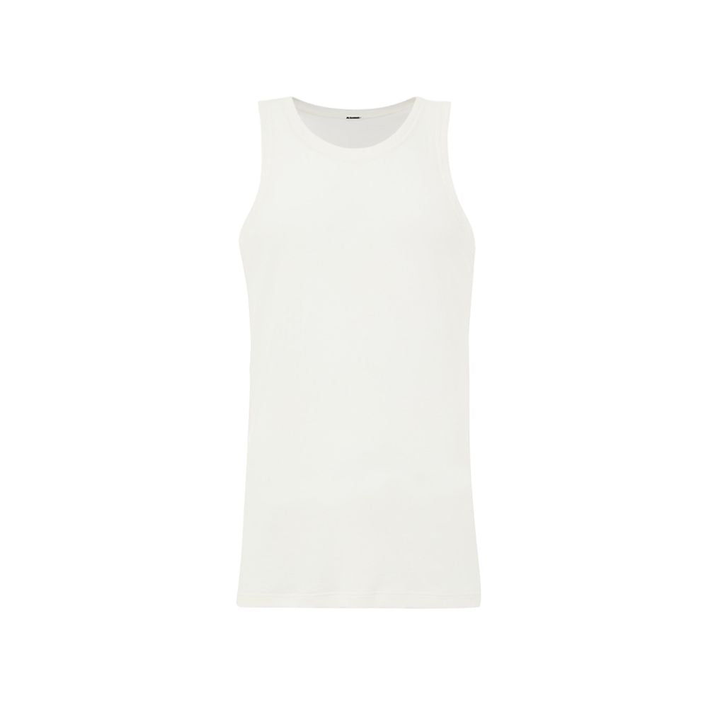 Jil Sander White Cotton Sleveless Jacket | Regal Royce