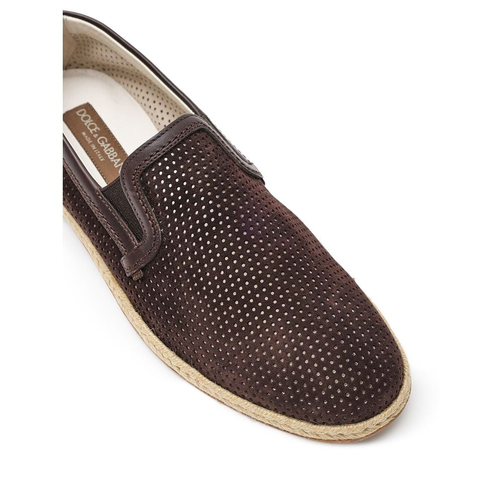 Dolce & Gabbana Brown Suede Leather Espadrilles | Regal Royce