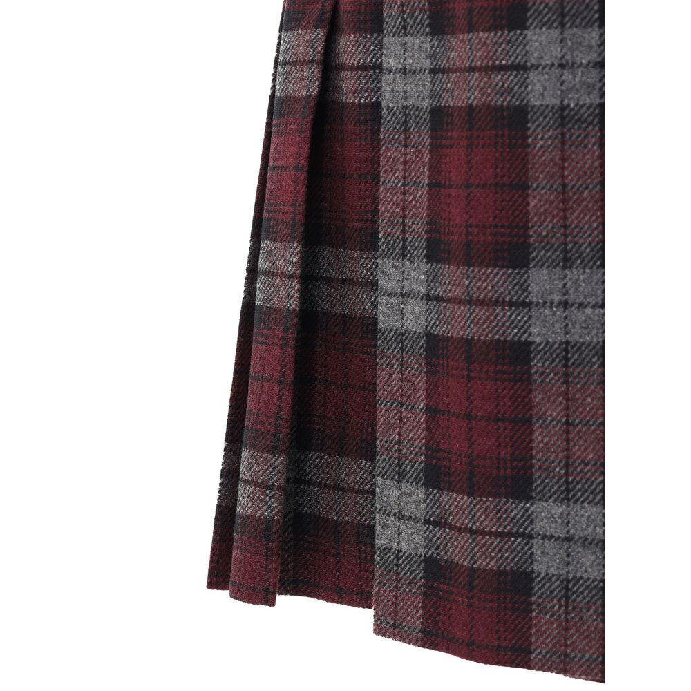Dolce & Gabbana Bordeaux Wool Mini Skirt