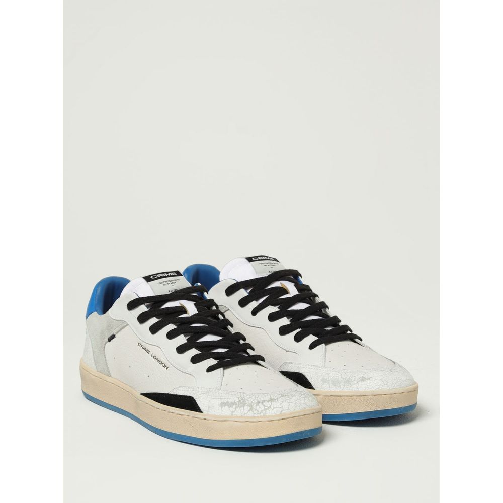 Crime London White Leather Low Top Sneakers | Regal Royce