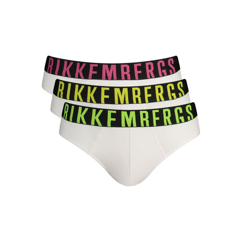 Bikkembergs Fluorescent White Polyester Men's Brief | Regal Royce