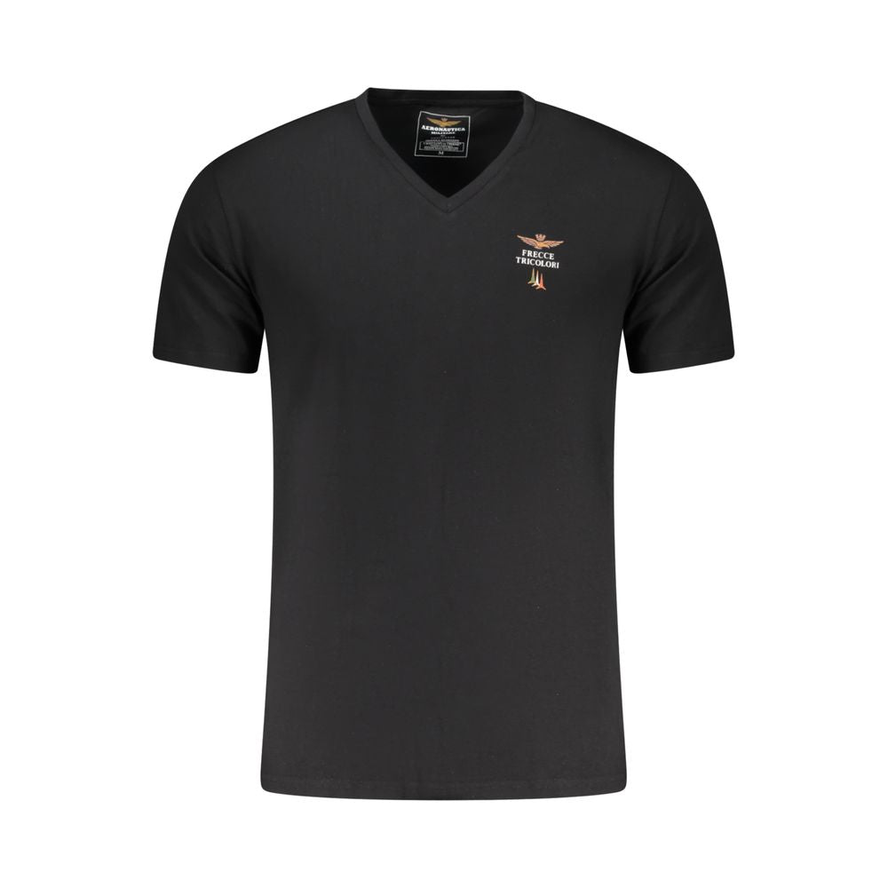 Aeronautica Militare Black Cotton Men's T-Shirt | Regal Royce