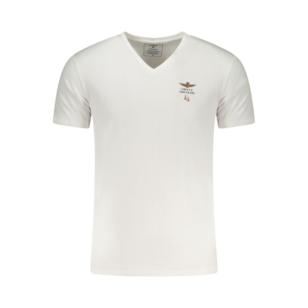 Aeronautica Militare White Cotton Men's Underwear T-Shirt | Regal Royce