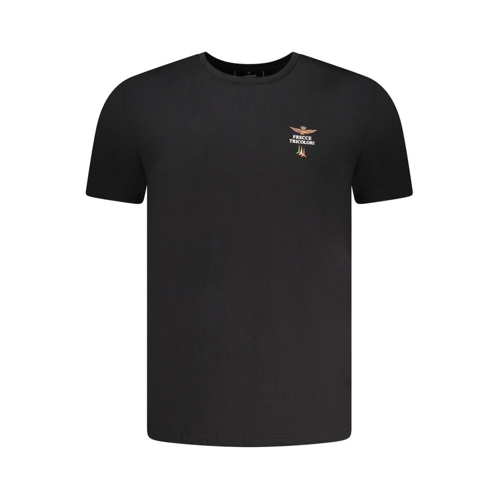 Aeronautica Militare Black Cotton Men's T-Shirt | Regal Royce