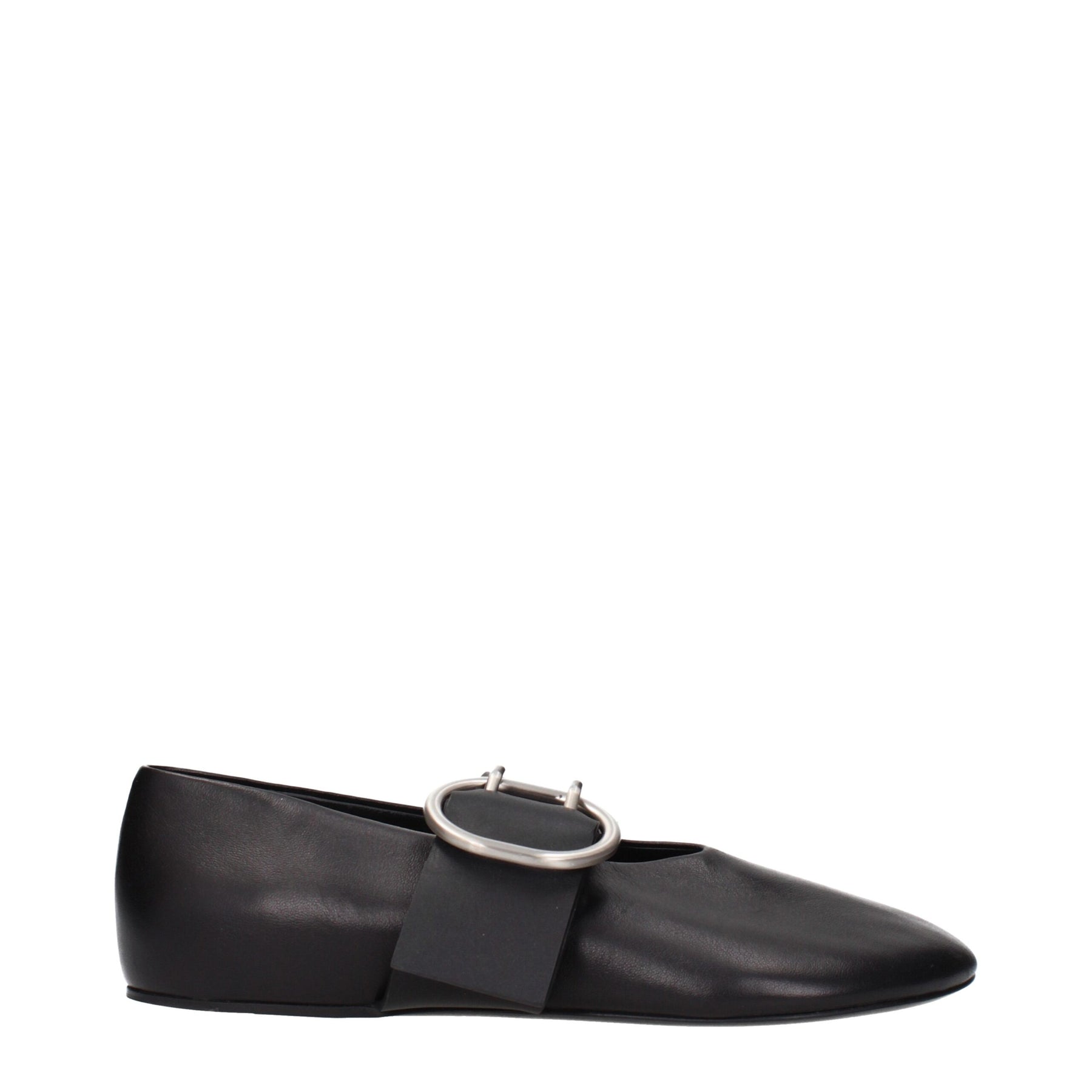 Jil Sander Black Leather Ballet Flats | Regal Royce