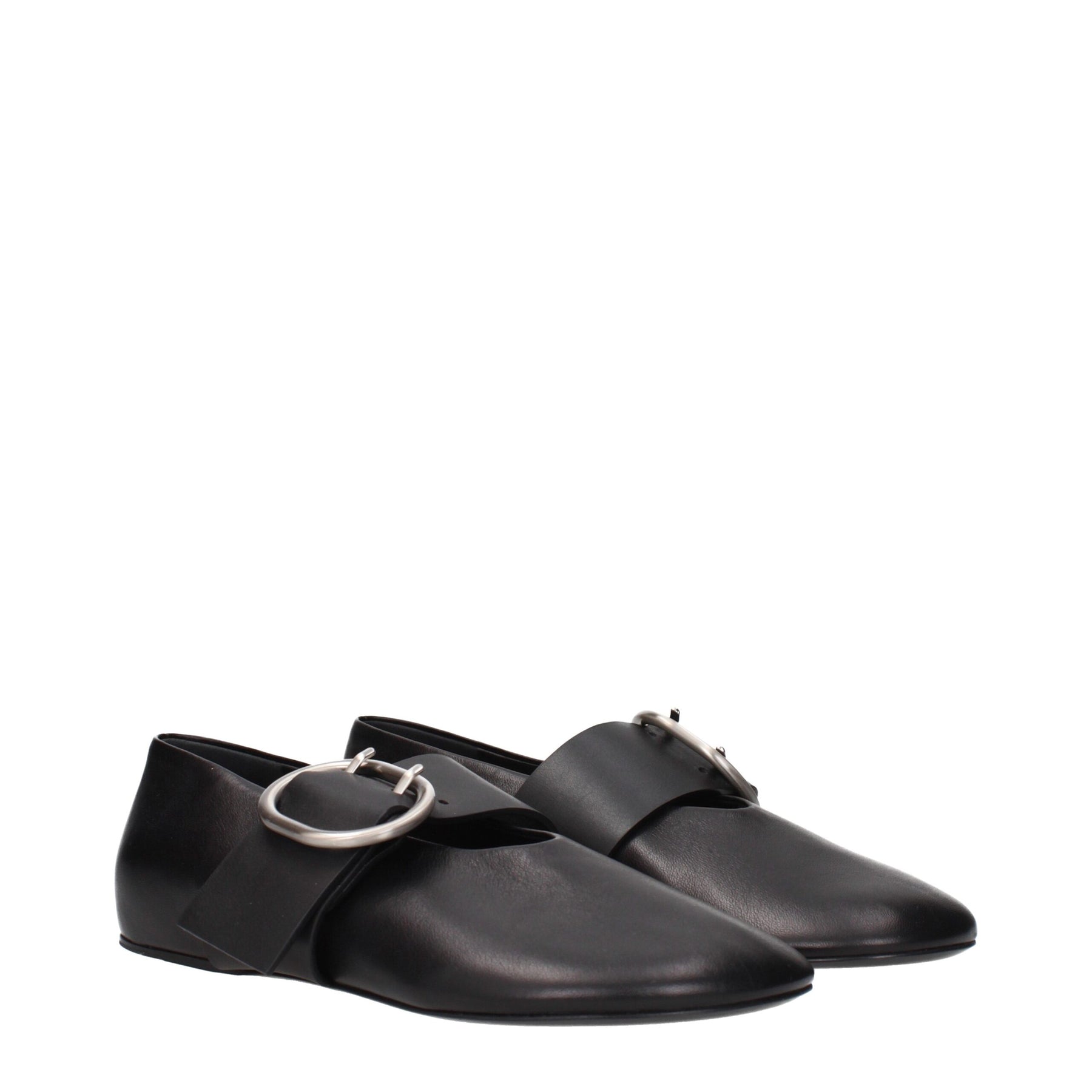 Jil Sander Black Leather Ballet Flats | Regal Royce