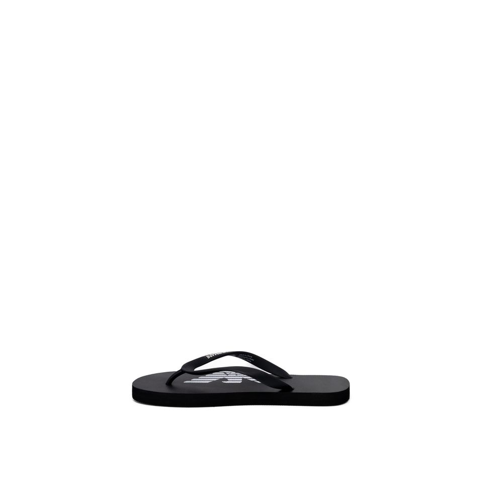 Emporio Armani Underwear Black And White Rubber Flip-Flop Sandals