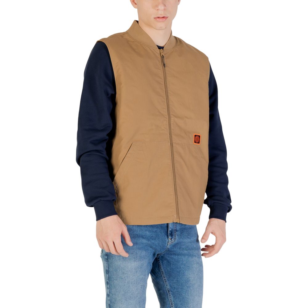 Vans Beige Cotton Sleveless Jacket | Regal Royce