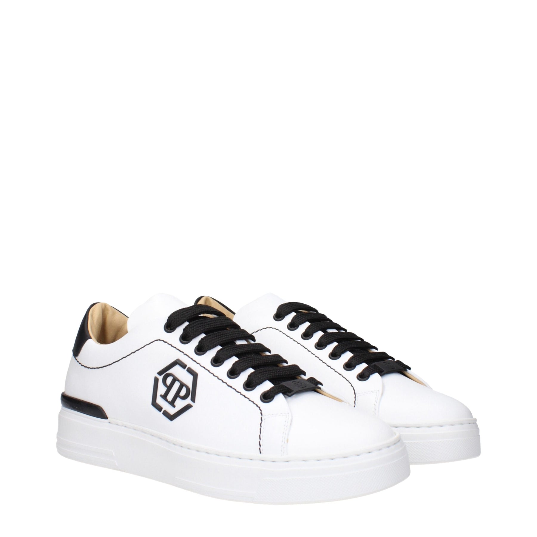 Philipp Plein White Leather Low Top Sneakers | Regal Royce