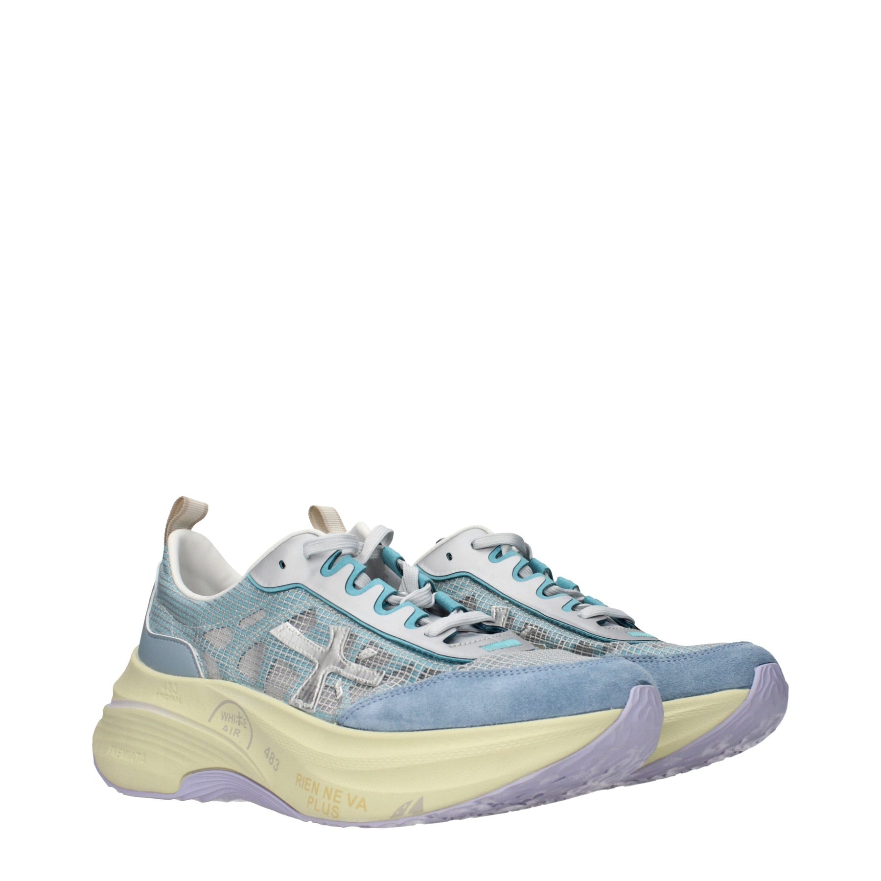 Premiata Light Blue Fabric Sneakers | Regal Royce