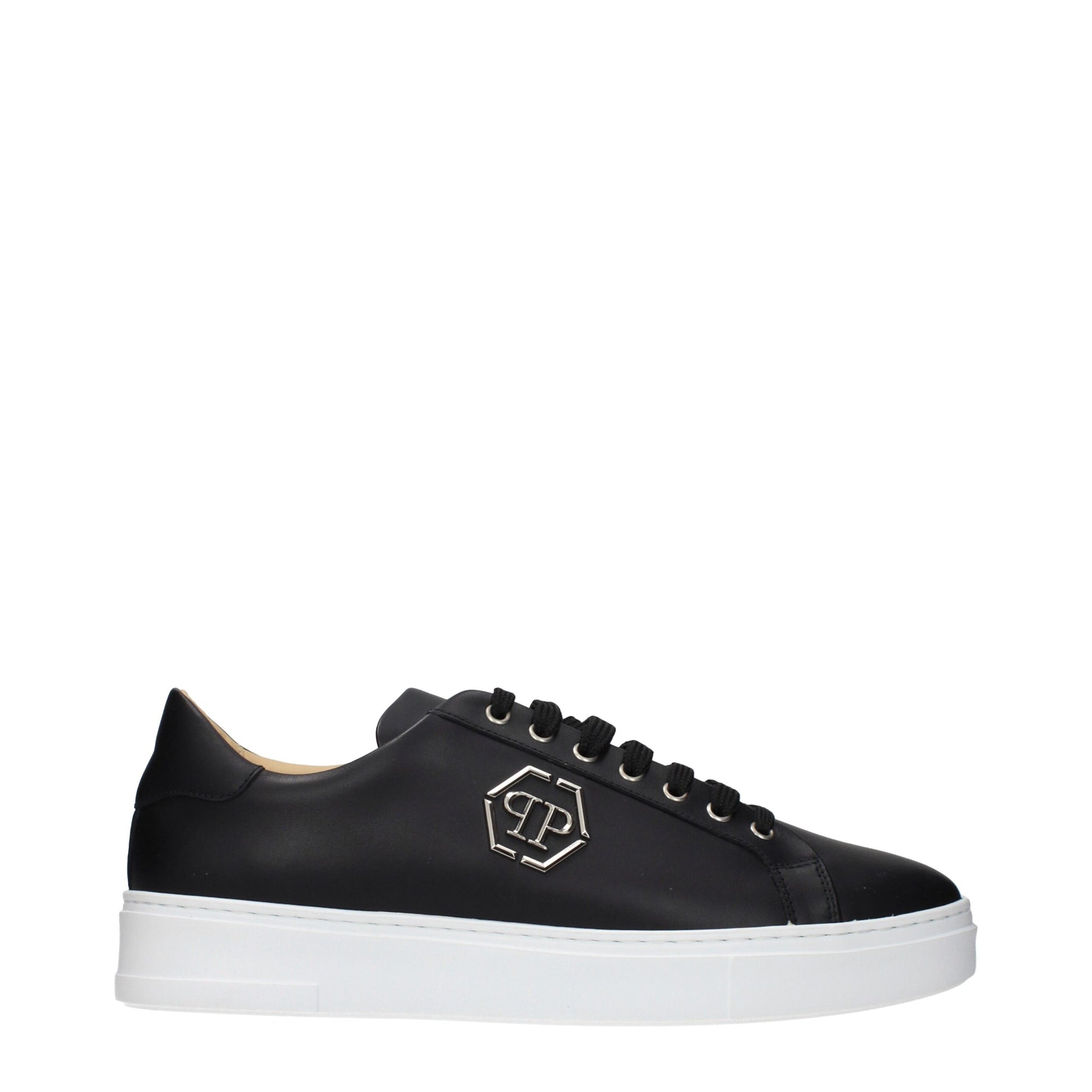 Philipp Plein Black Leather Low Top Sneakers