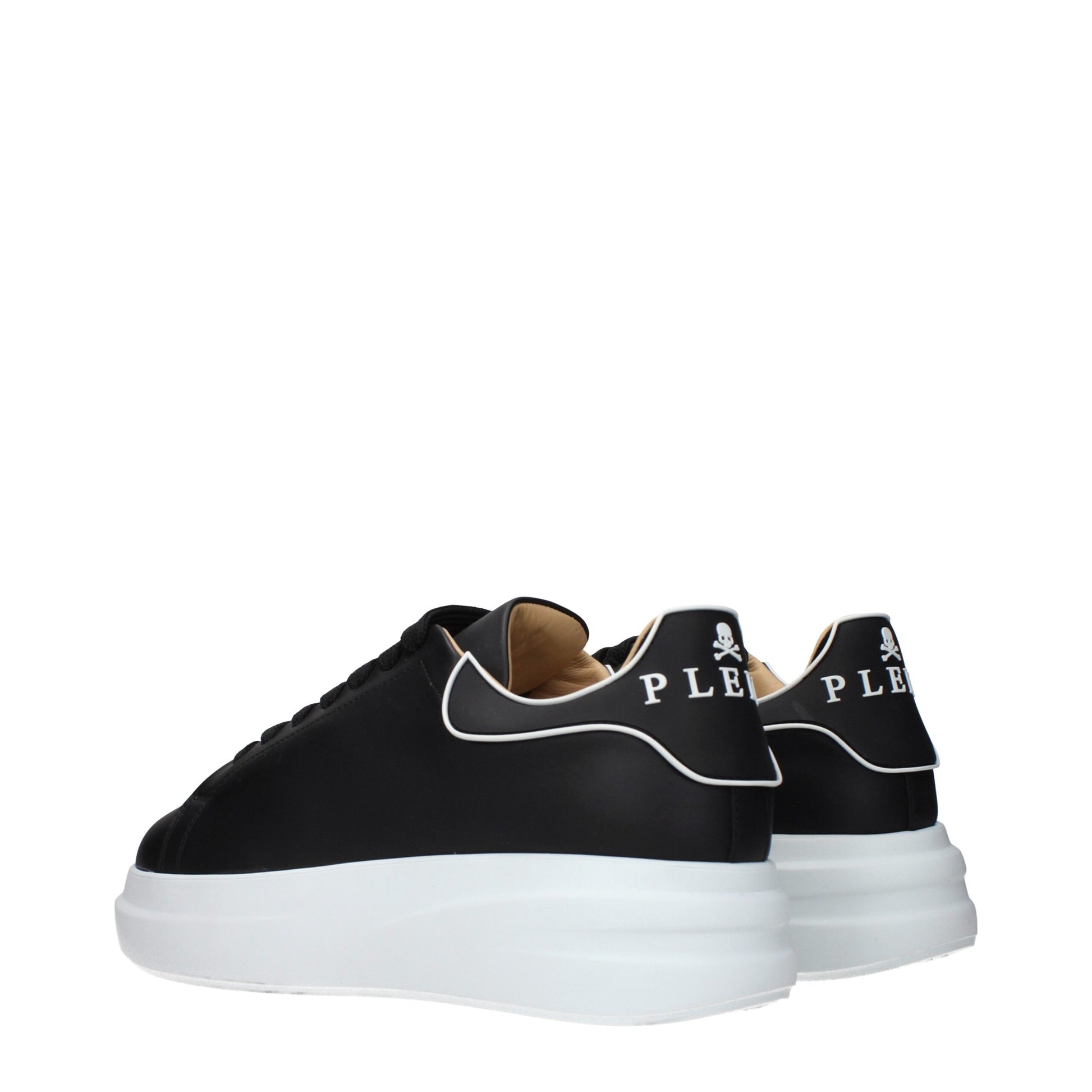 Philipp Plein Black Leather Chunky Sneakers