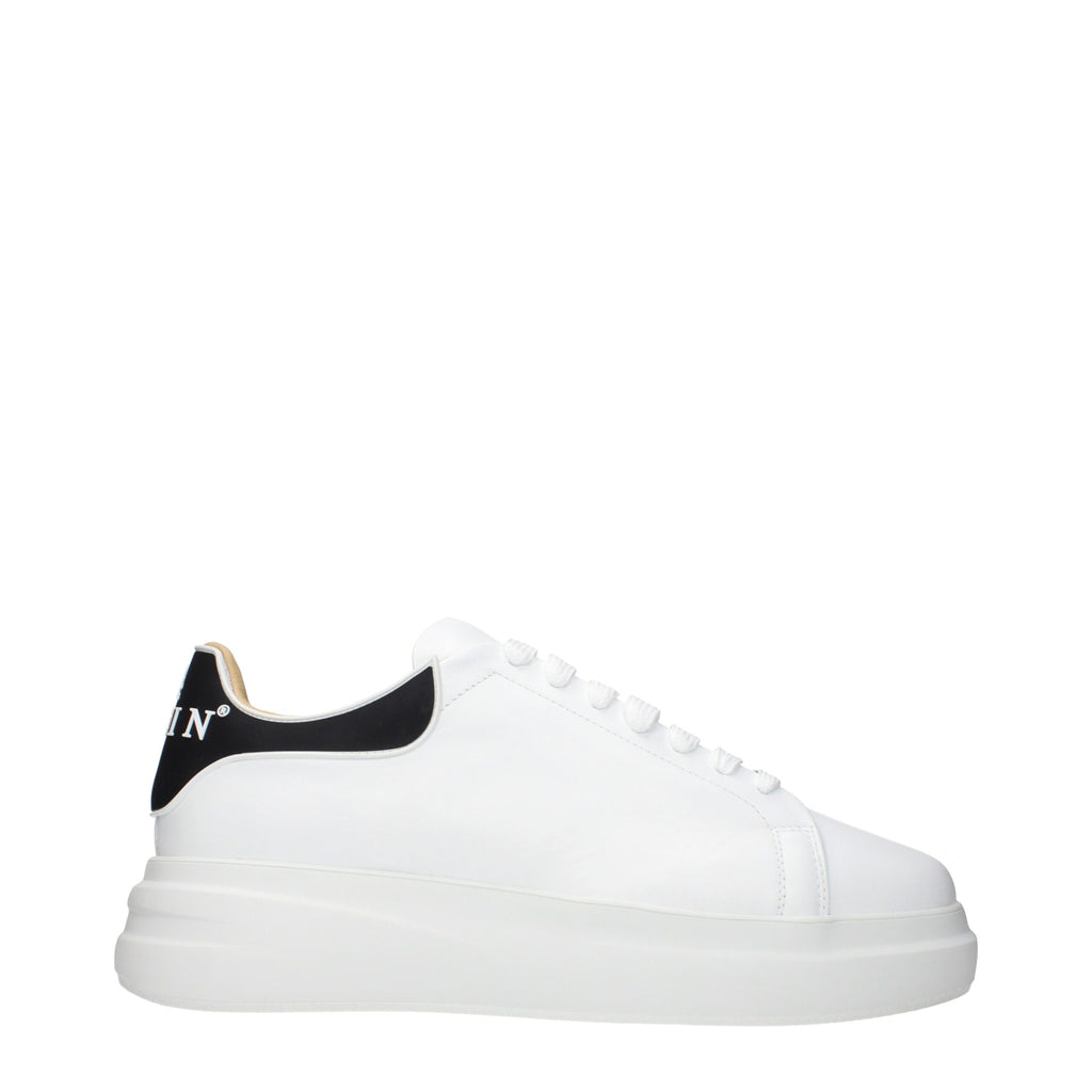 Philipp Plein White Leather Low Top Sneakers