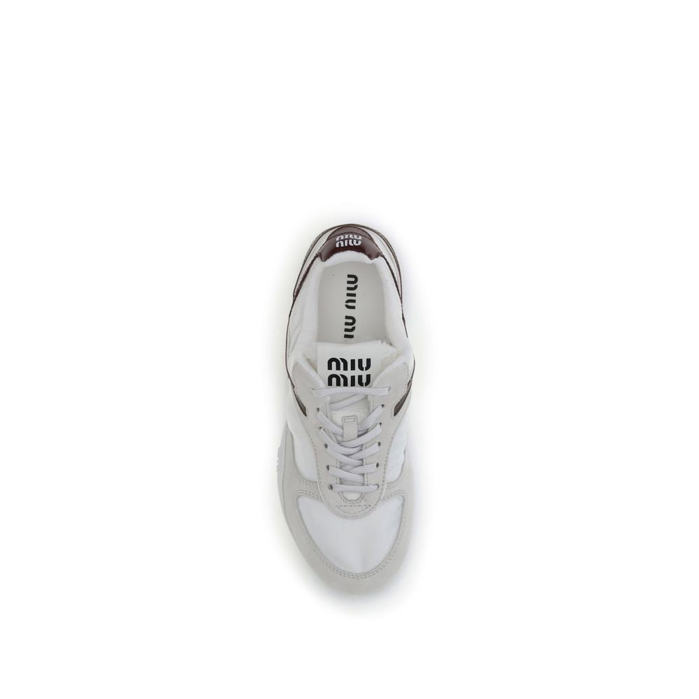 Miu Miu White Calf Leather Bos Taurus Athletic Sneakers | Regal Royce