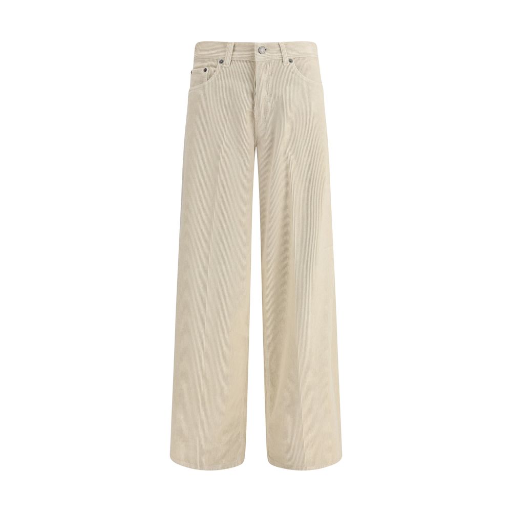 Haikure Beige Cotton Casual Pants