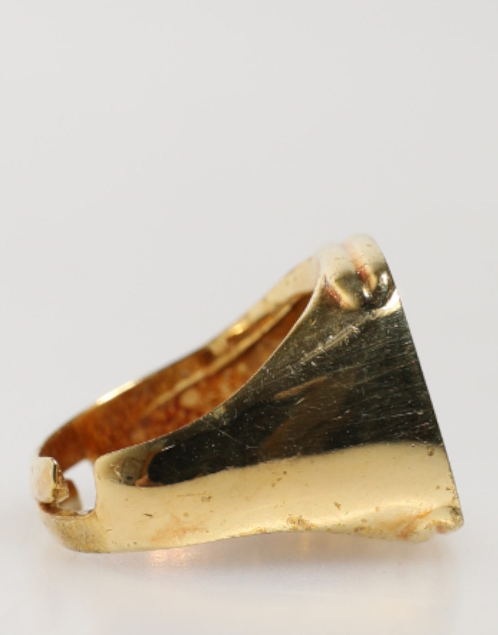 Dolce & Gabbana Gold-Tone Real Brass Black Enamel "J" Adjustable Rings