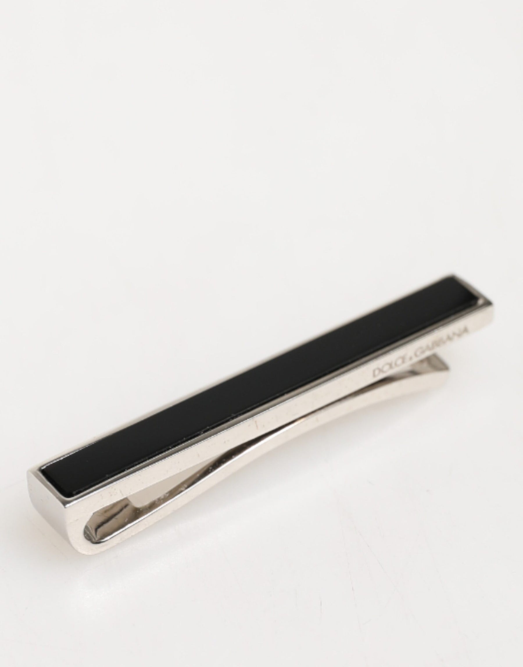 Dolce & Gabbana Silver Tone Brass Logo Branded Men Accessory Tie Clip Bar | Regal Royce
