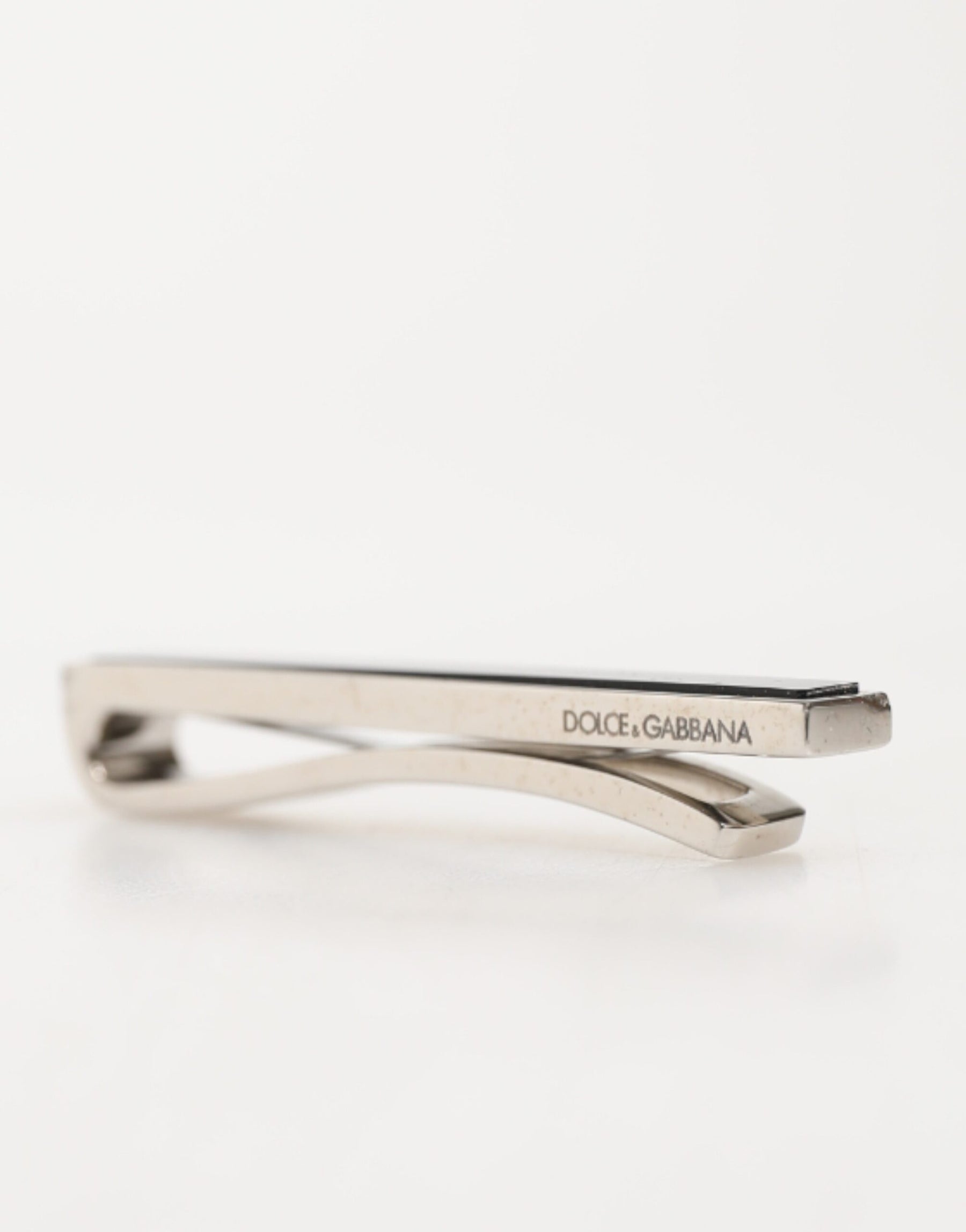 Dolce & Gabbana Silver Tone Brass Logo Branded Men Accessory Tie Clip Bar | Regal Royce