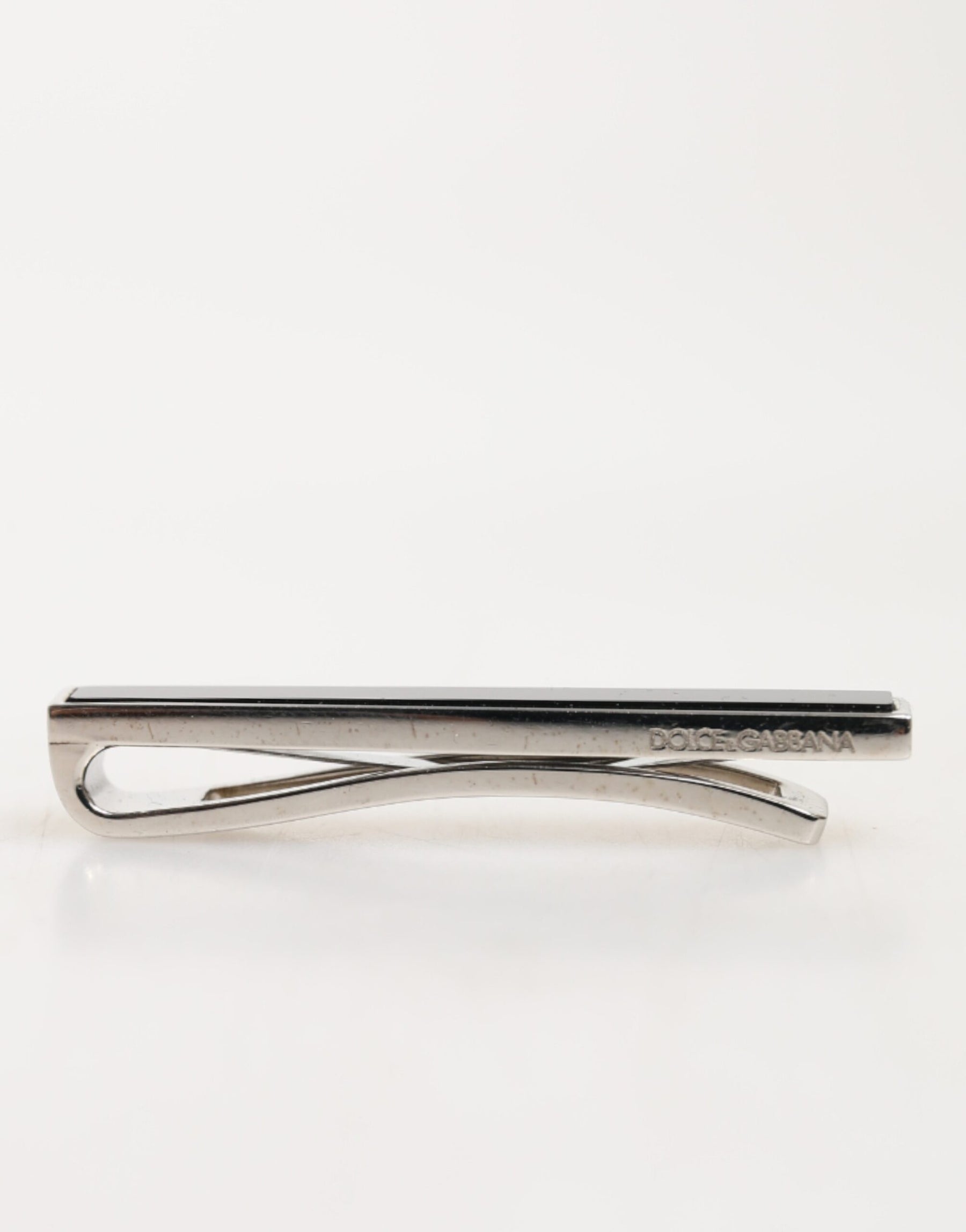 Dolce & Gabbana Silver Tone Brass Logo Branded Men Accessory Tie Clip Bar | Regal Royce
