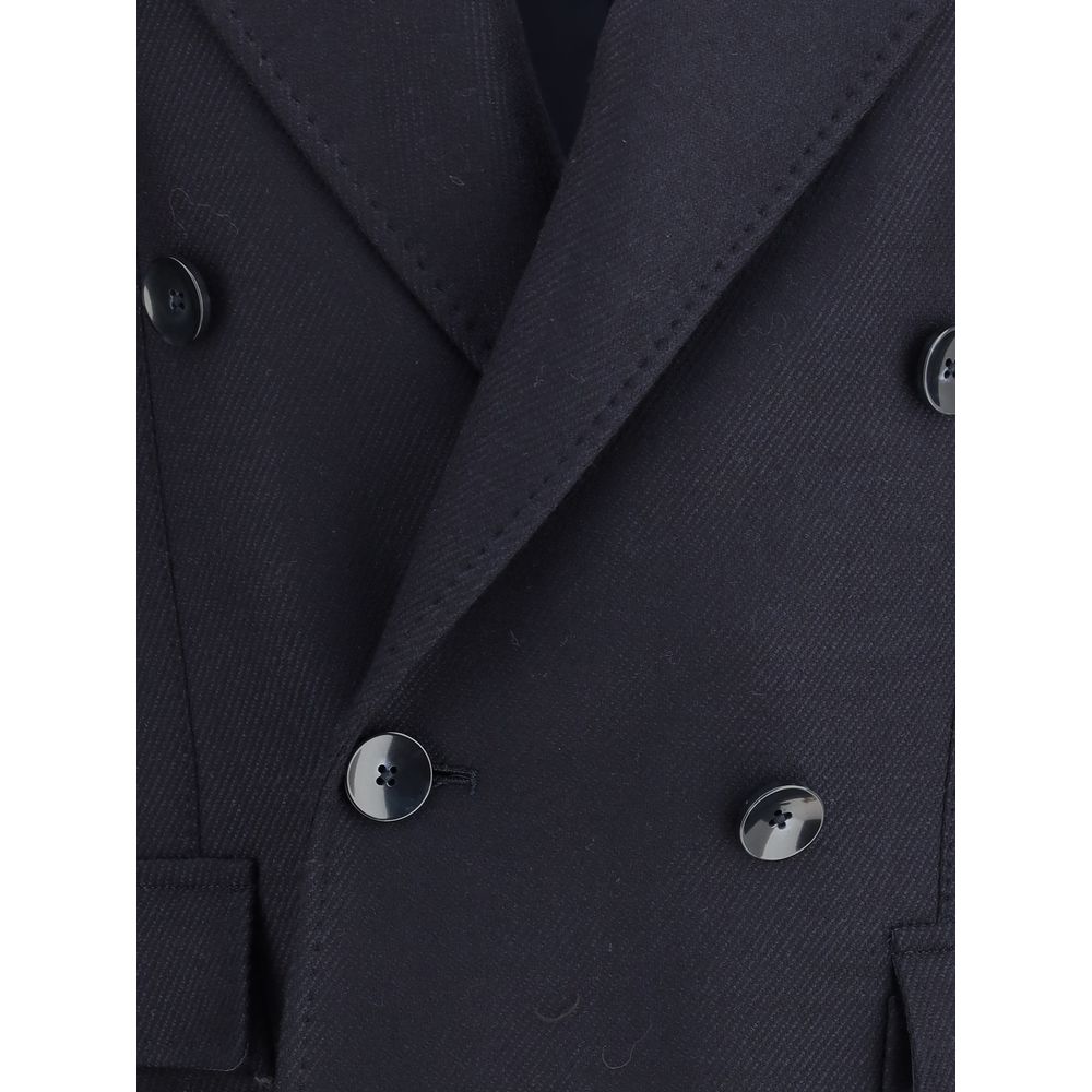 Gi Capri Blue Fleece Wool Coat | Regal Royce