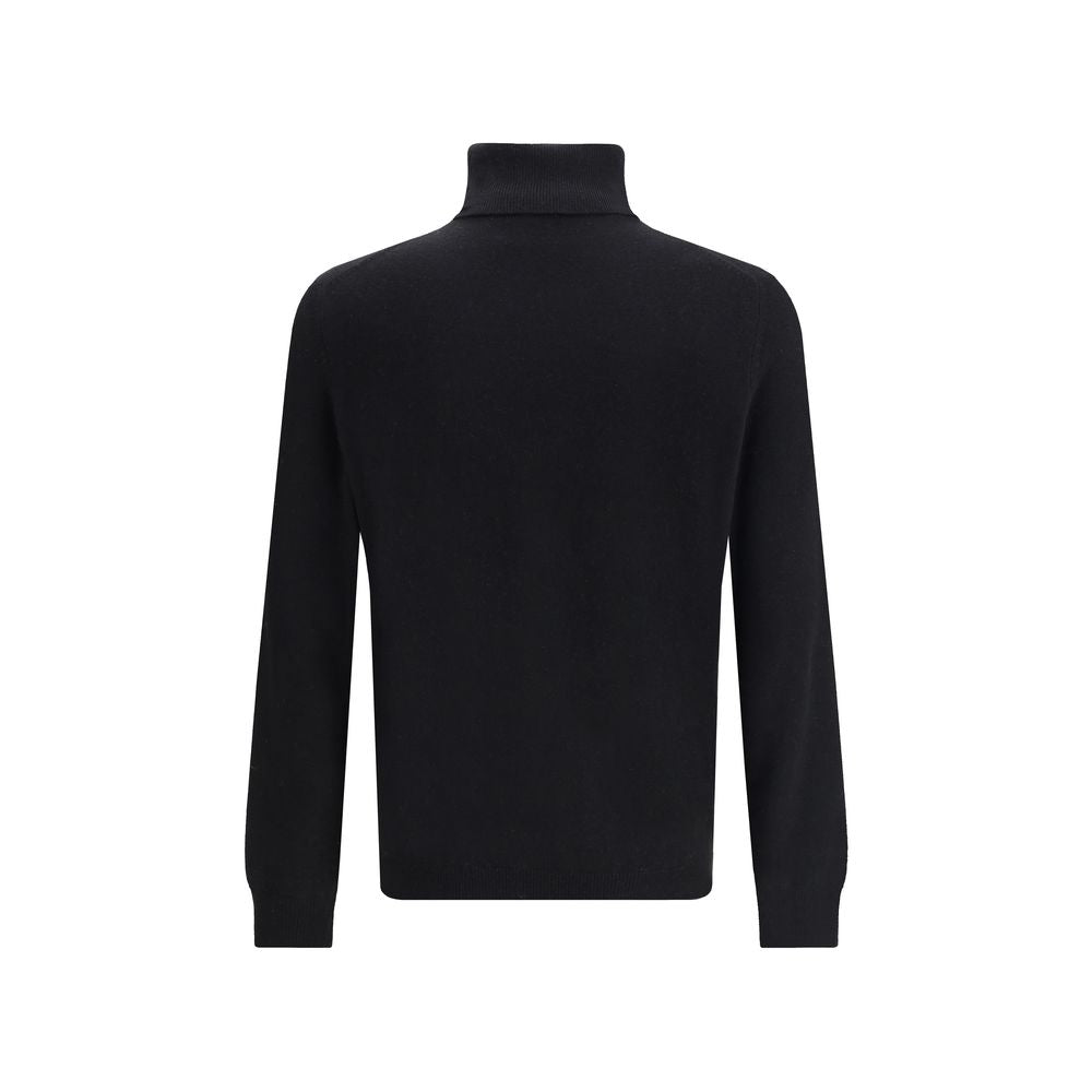 Aragona Cashmere Black Merino Wool Turtleneck | Regal Royce