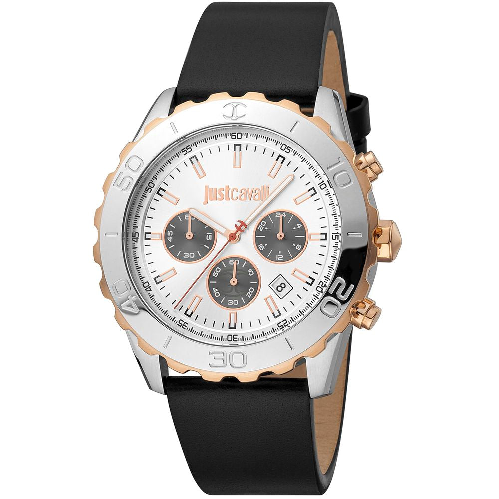 Just Cavalli Black Leather Bracelet Watch | Regal Royce