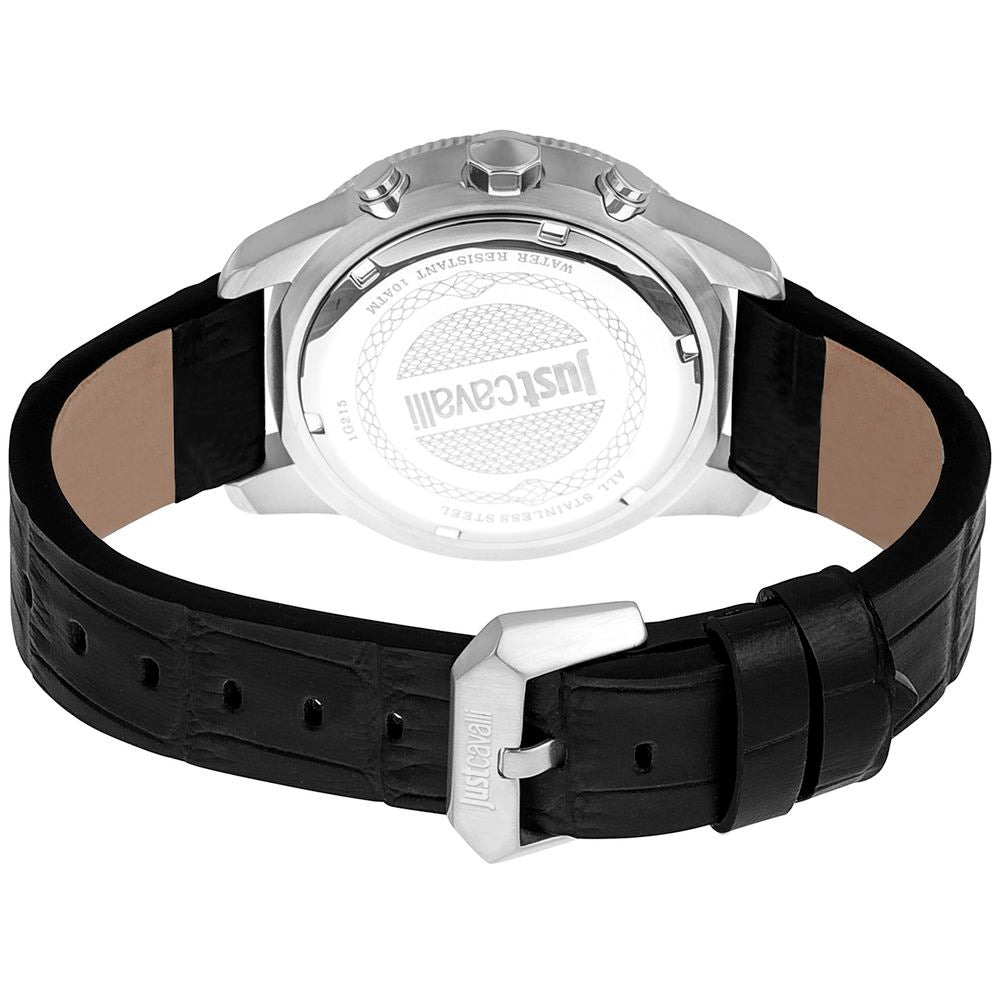 Just Cavalli Black Leather Watch | Regal Royce