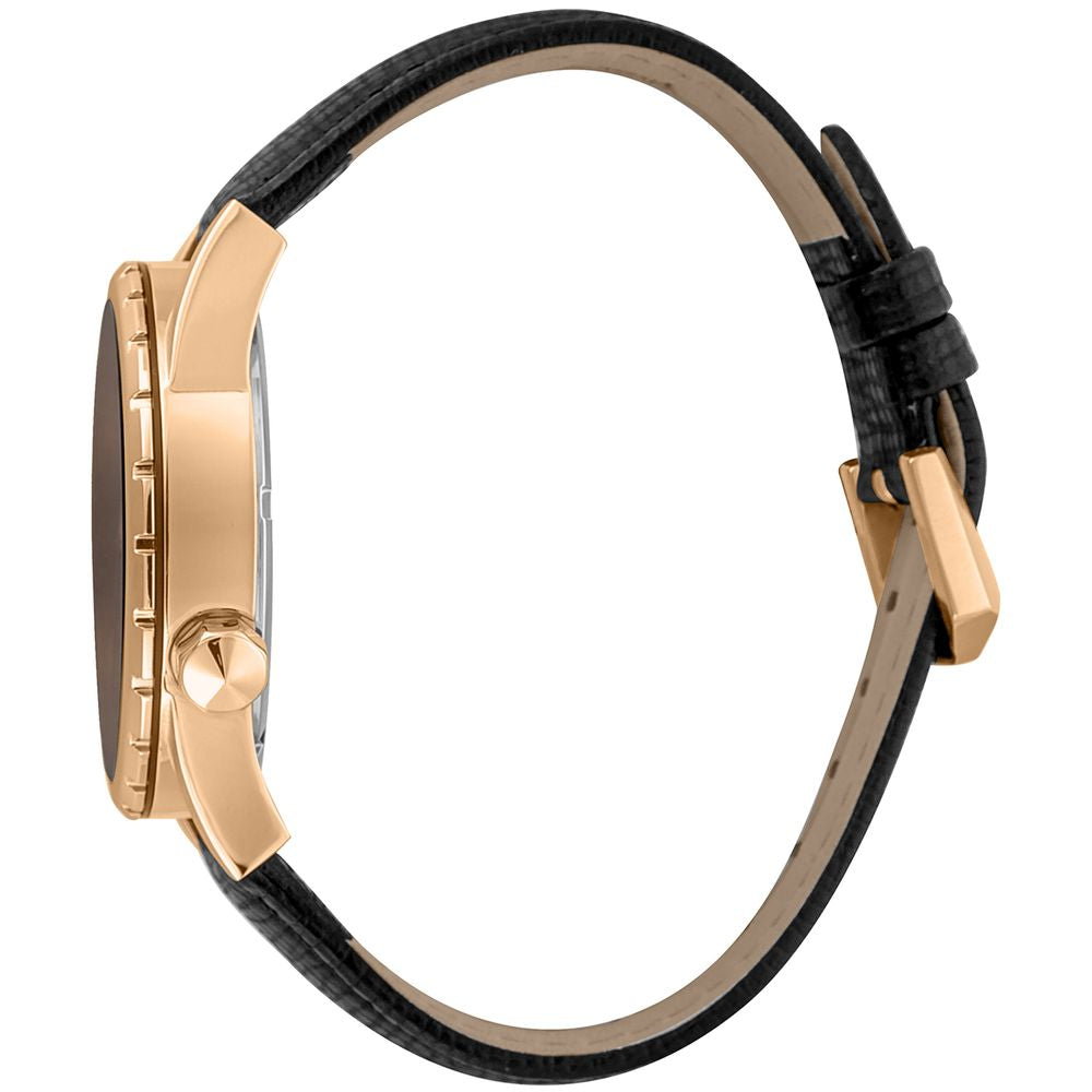 Just Cavalli Black Leather Dress Watch | Regal Royce