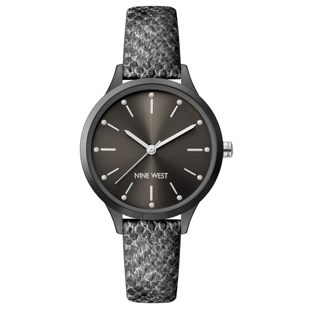 Nine West Black Leather Dress Watch | Regal Royce