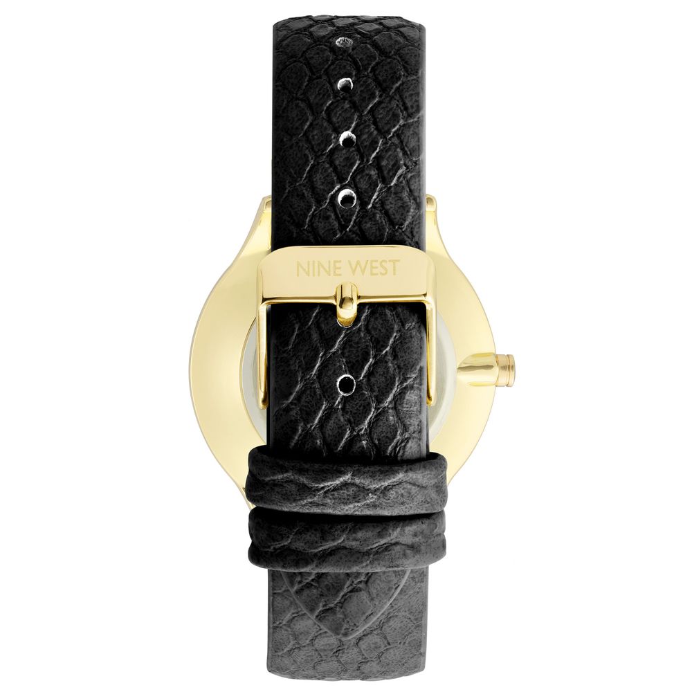 Nine West Black Leather Dress Watch | Regal Royce
