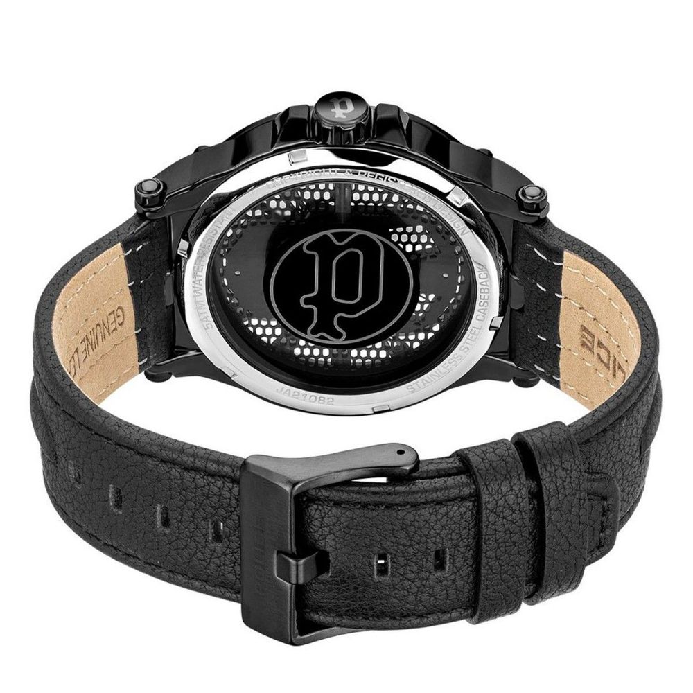 Police Black Leather Dress Watch | Regal Royce