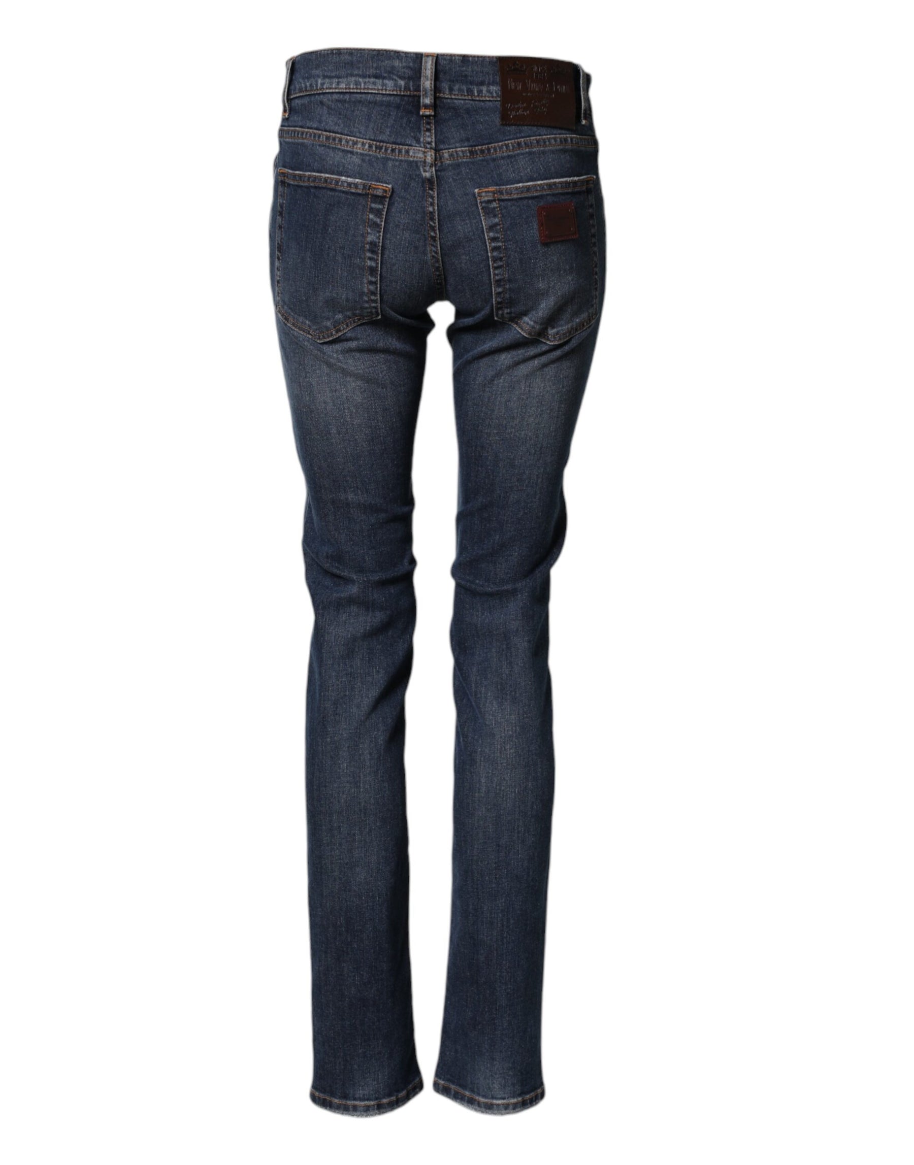 Dolce & Gabbana Blue Cotton Stretch Skinny Men Denim Jeans | Regal Royce