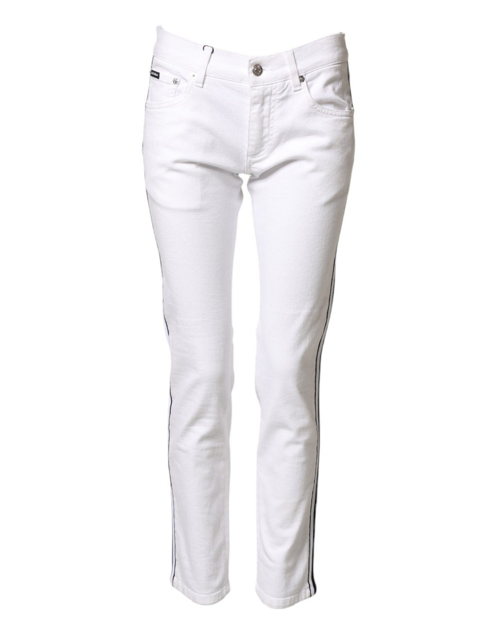 Dolce & Gabbana White Cotton Stretch Skinny Men Denim Jeans