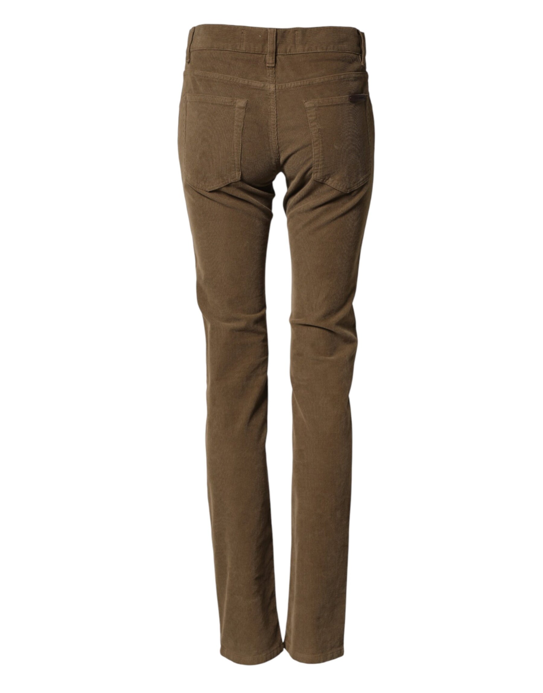 Dolce & Gabbana Brown Cotton Stretch Skinny Men Denim Jeans | Regal Royce